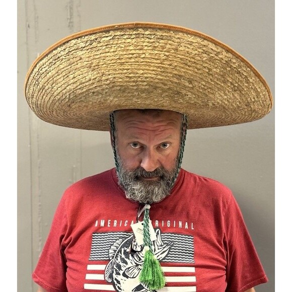 Vtg FidePal  24" Sombrero Hat Mexican Vaquero Made In Sahuayo Mexico Size 7 3/8 - Picture 8 of 8